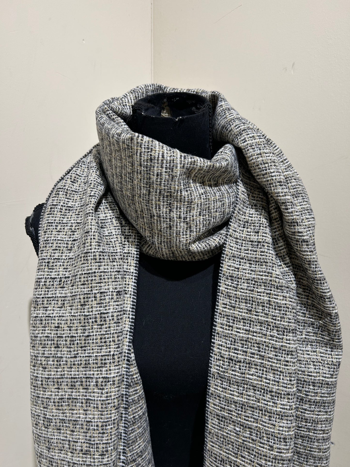 Sjaal Grijs met print