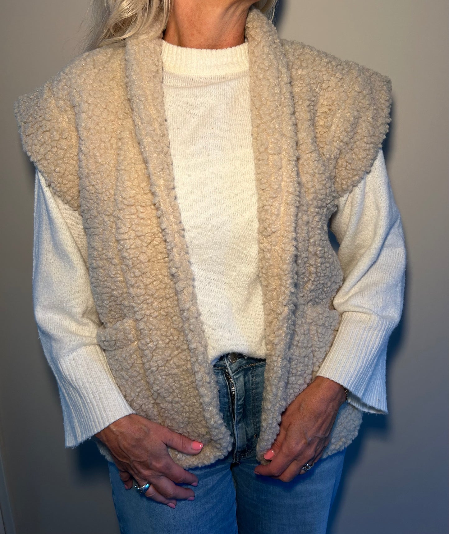 Teddy Gilet Creme