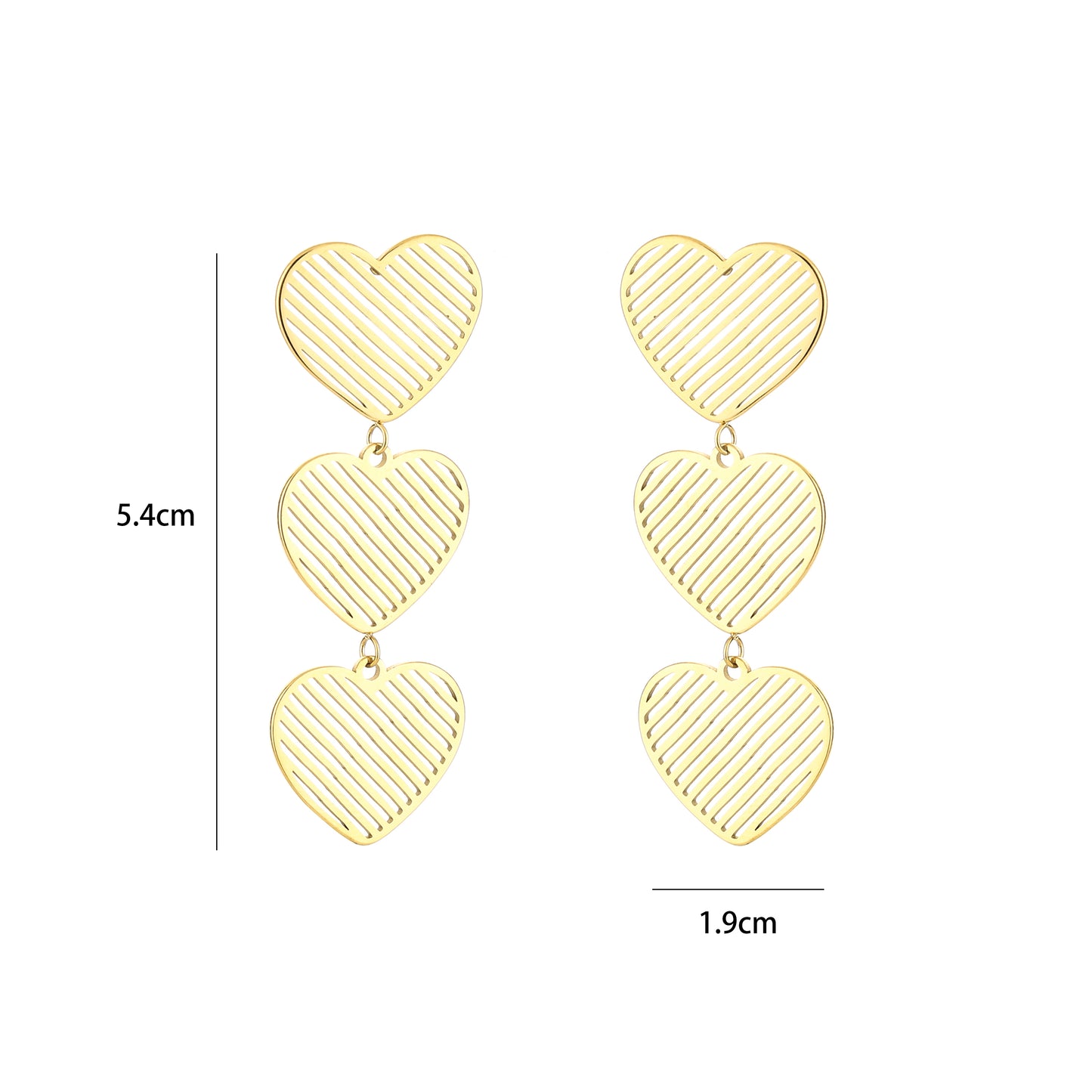 Oorbellen Triple Heart
