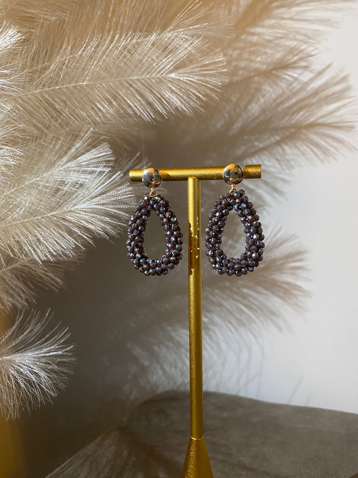 Earrings Small Grey Taupe