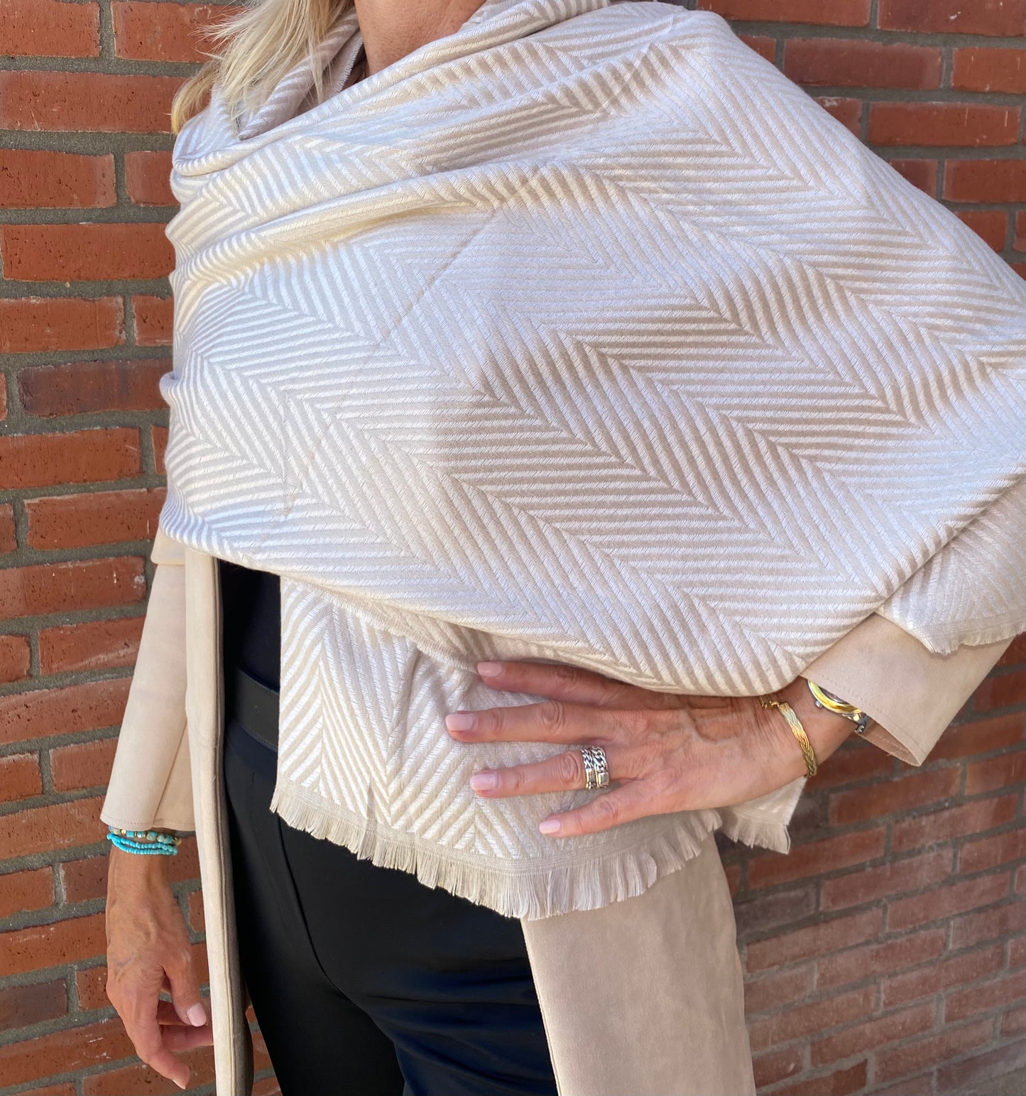 Sjaal ‘Beige Stripes’