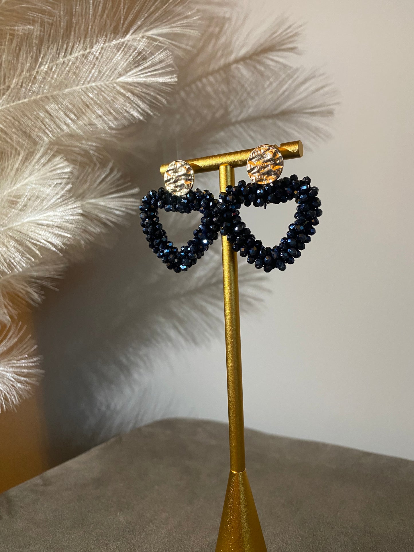 Earrings Black Heart