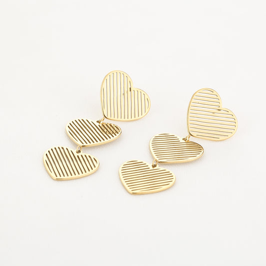 Oorbellen Triple Heart